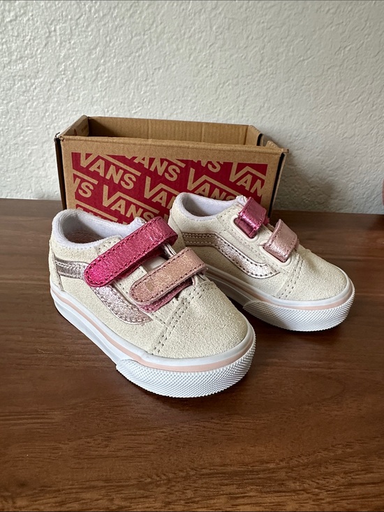 Vans Other - NWT Vans Old Skool Toddler Sneakers Metallic Pop Marshmallow, Size Toddler 4